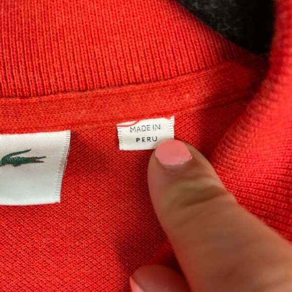 Lacoste Classic Fit Red Polo Shirt US XXL FR 7 100% Cotton Made in Peru L1264 - Picture 5 of 7